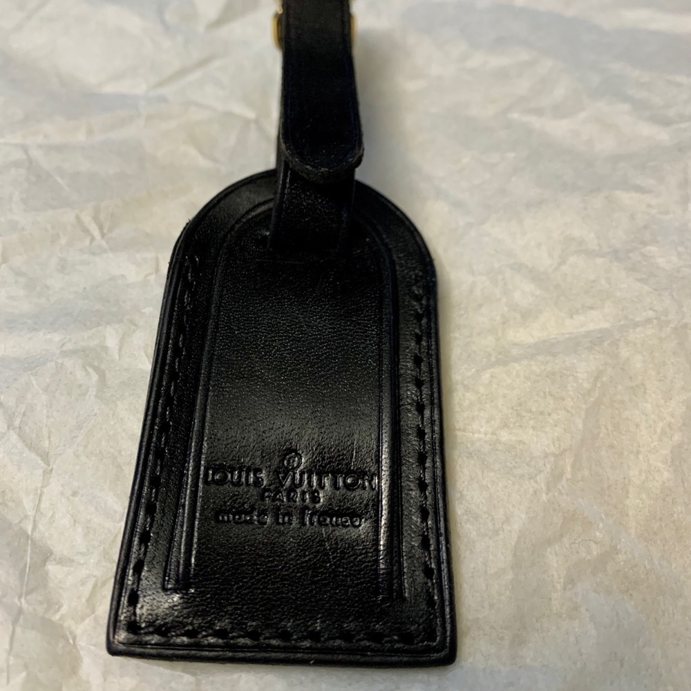 Authentic Louis Vuitton Black Bag Tag